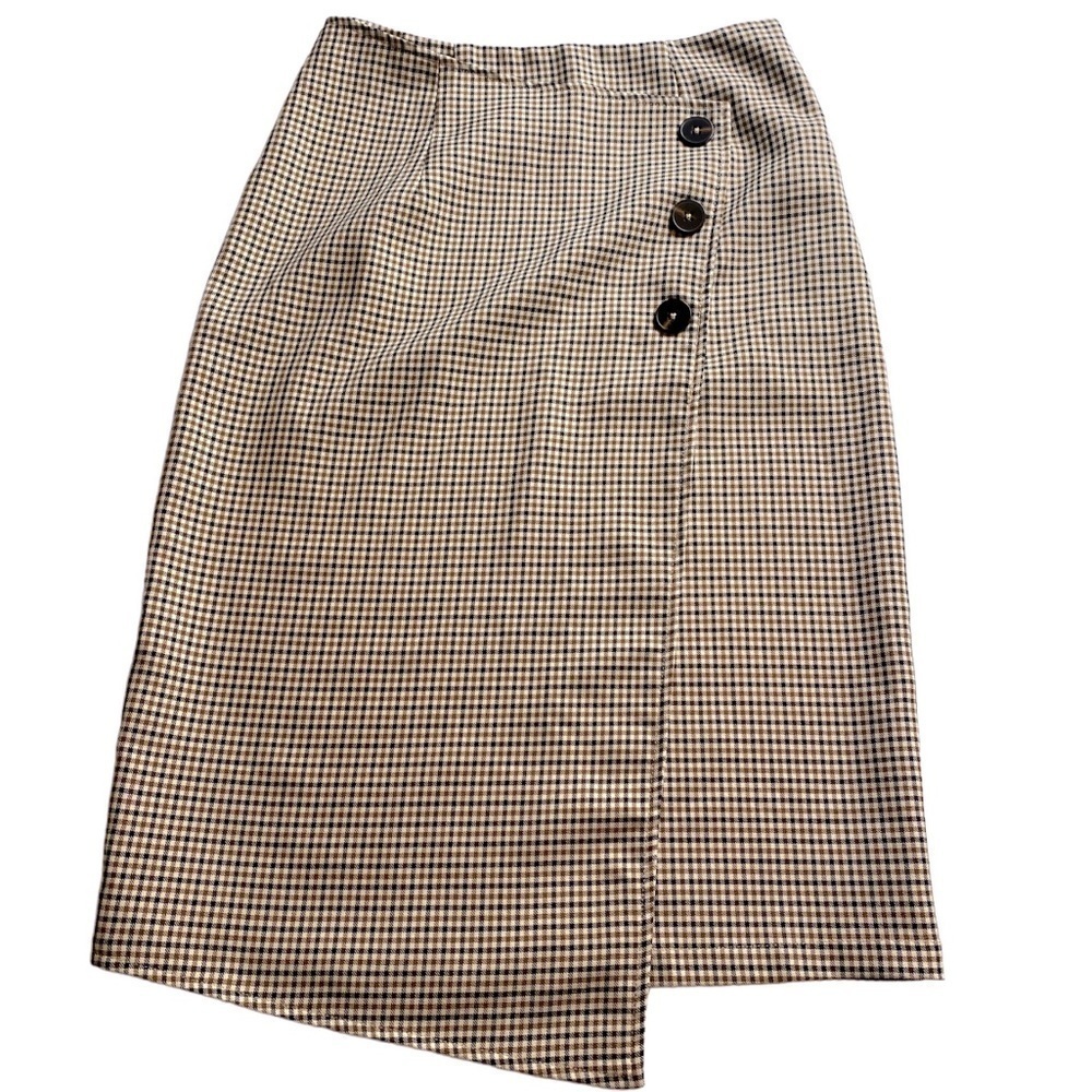 ASYMMETRICAL 3 BUTTON PATTERNED SKIRT SIZE SMALL